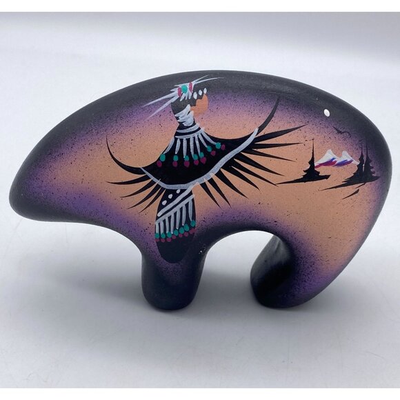 Native American Navajo Pottery Spirit bear animal southwest hand painted - Picture 1 of 10